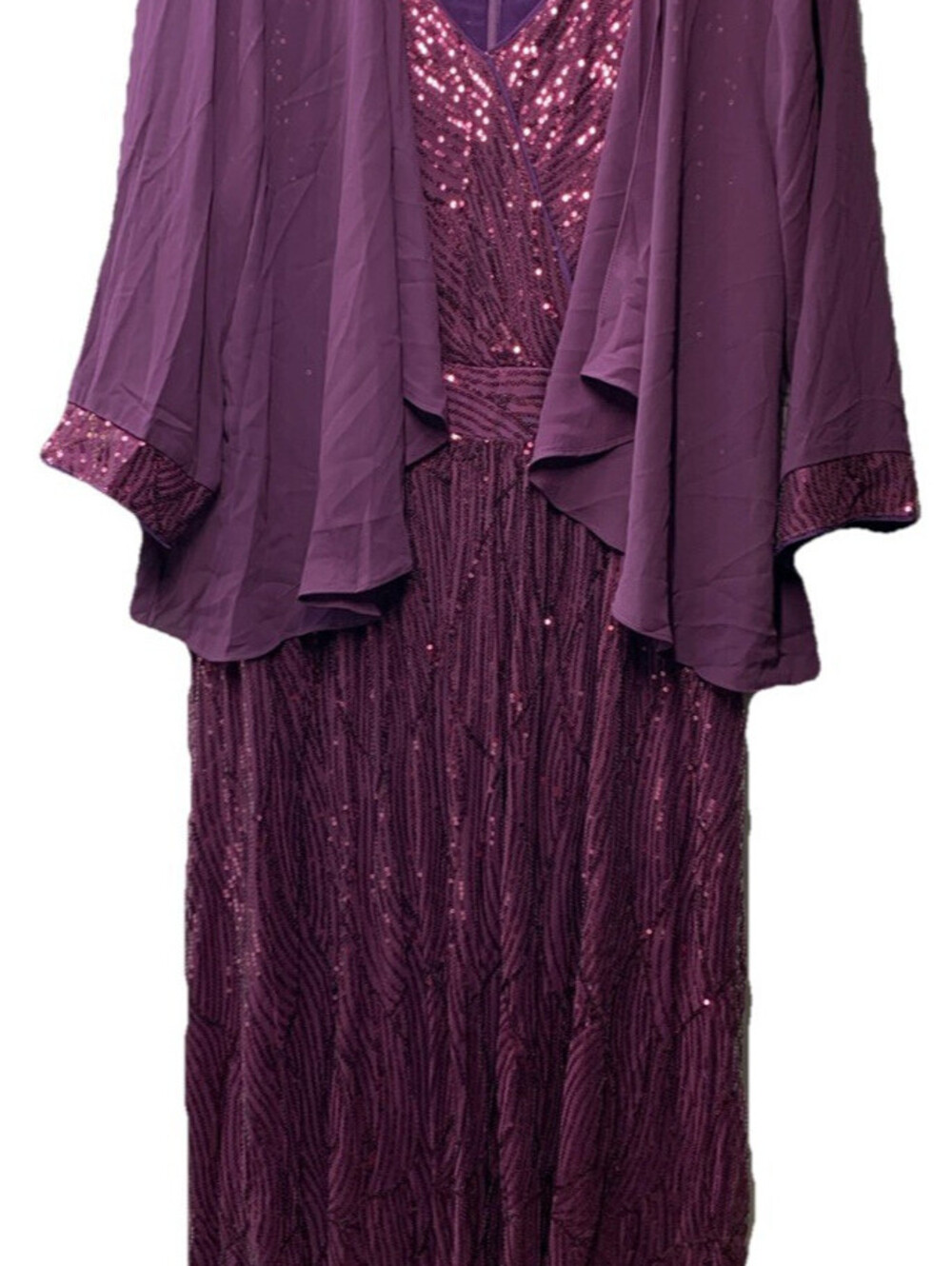 GRACE KARIN 2024 Women's Two Piece Sequin Dress with Jacket Size 12, Purple